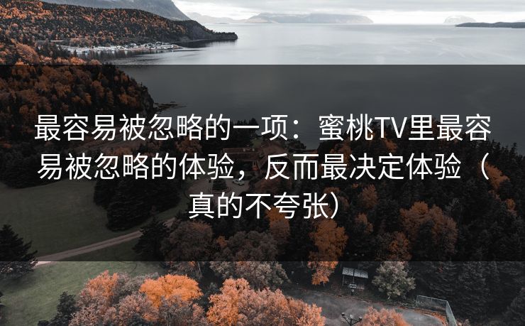 最容易被忽略的一项：蜜桃TV里最容易被忽略的体验，反而最决定体验（真的不夸张）
