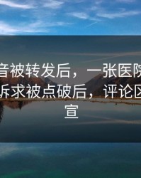 一段录音被转发后，一张医院缴费单的真正诉求被点破后，评论区彻底官宣